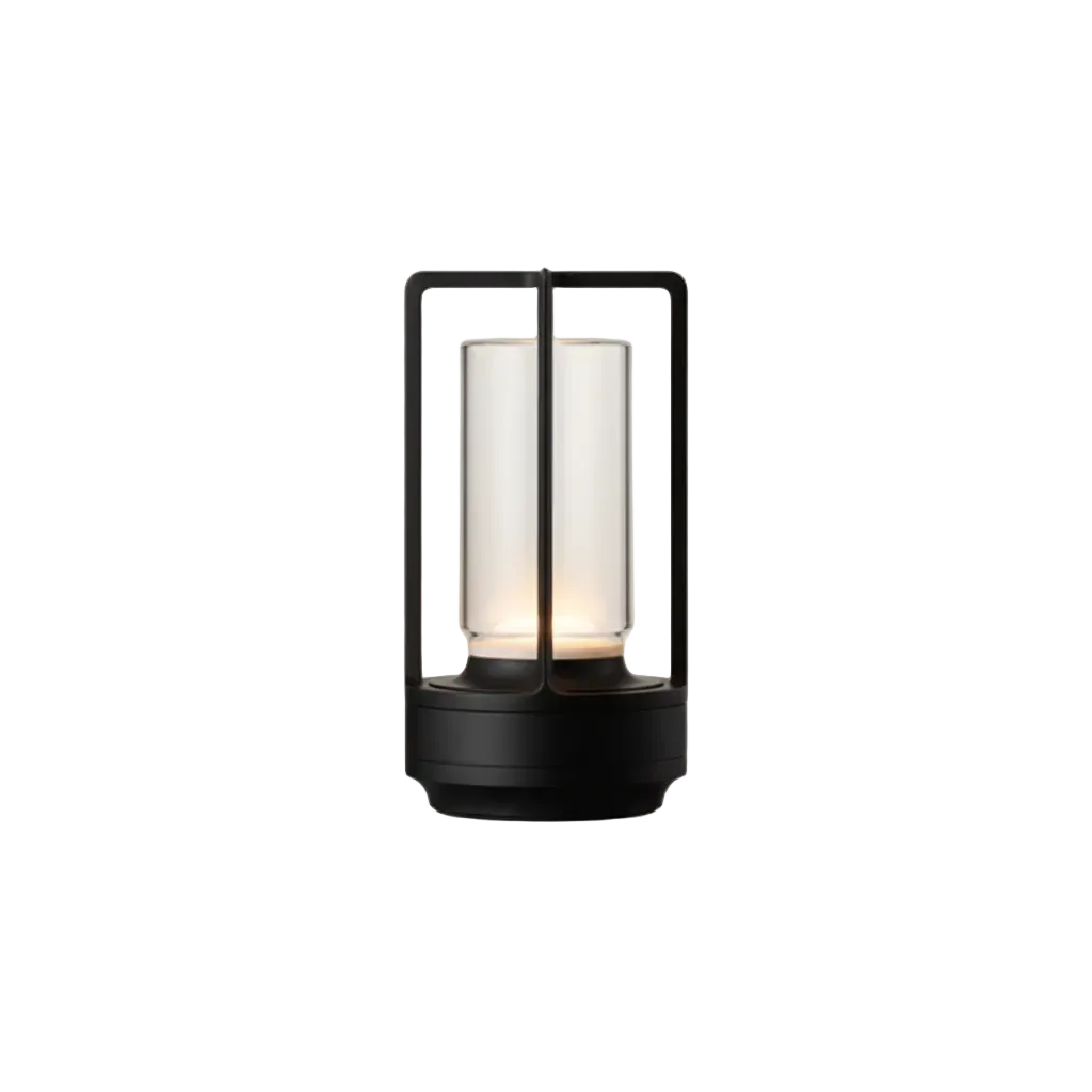 Lux Cylinder Table Lamp Black D 3.5" × H 7" (D 9 × H 18 cm) Glowryte
