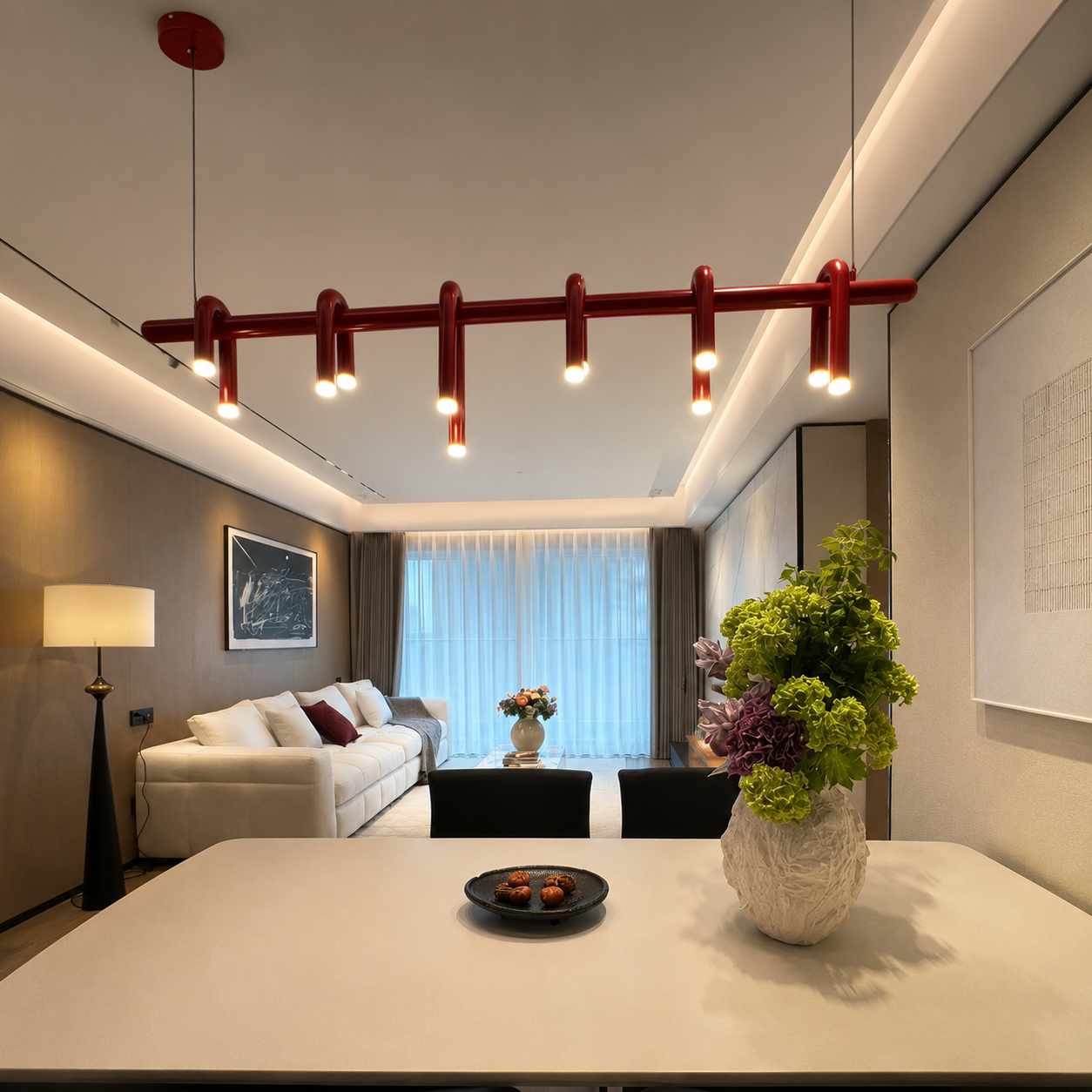 U-Loop Linear Pendant Light Glowryte