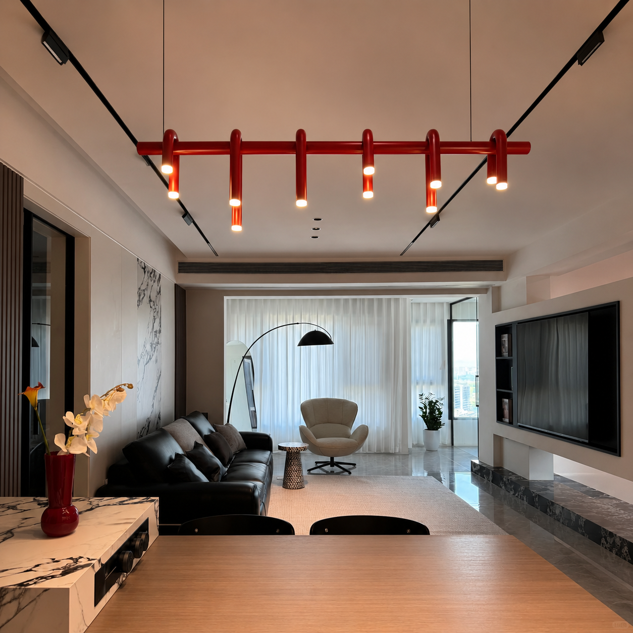 U-Loop Linear Pendant Light Glowryte