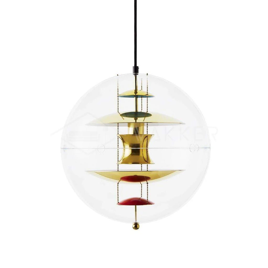 LENS Pendant Dia 15.8″ x H 15.8″ (Dia 40cm x H 40cm) Gold+Red & Gold ceiling canopy Glowryte