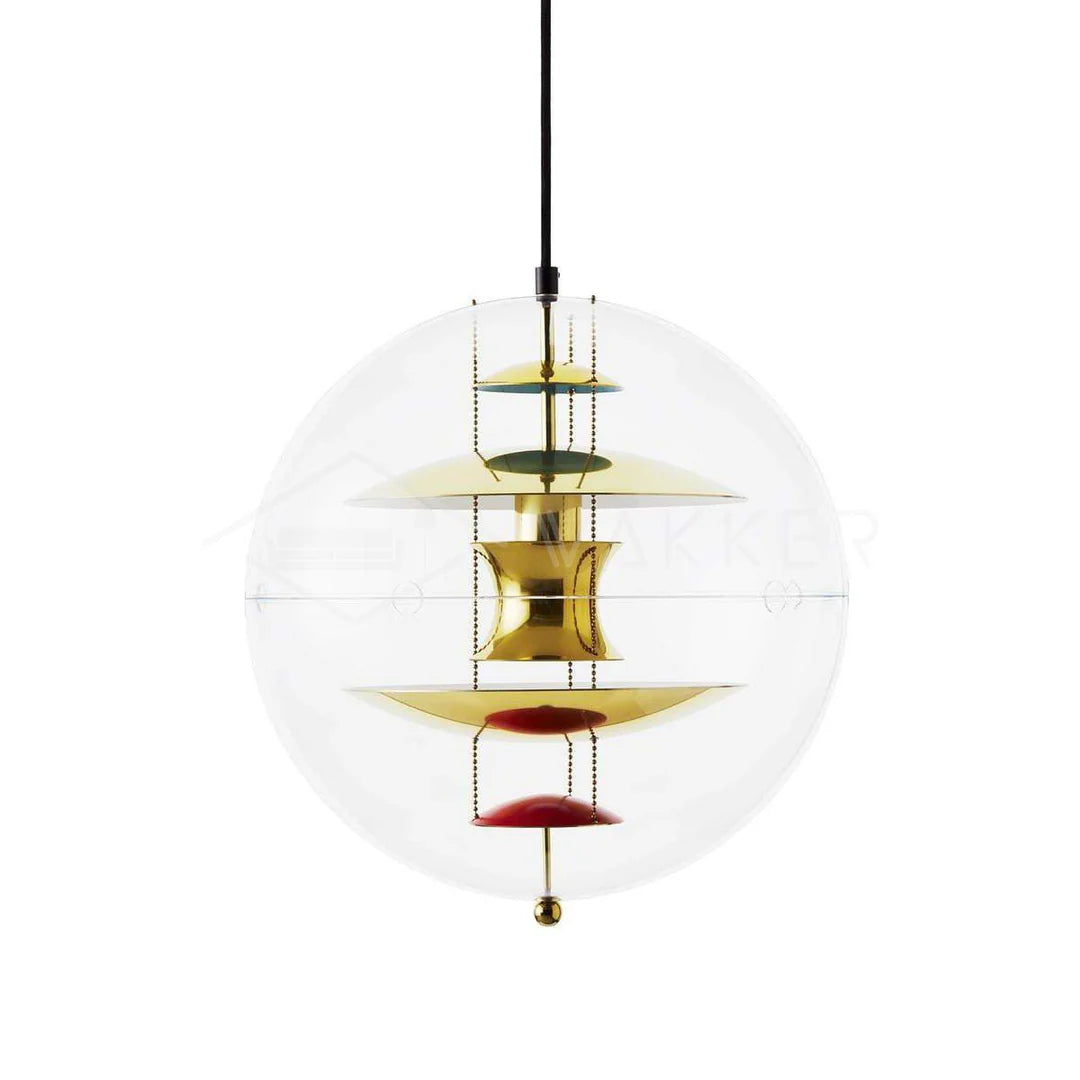 LENS Pendant Dia 15.8″ x H 15.8″ (Dia 40cm x H 40cm) Gold+Red & Gold ceiling canopy Glowryte