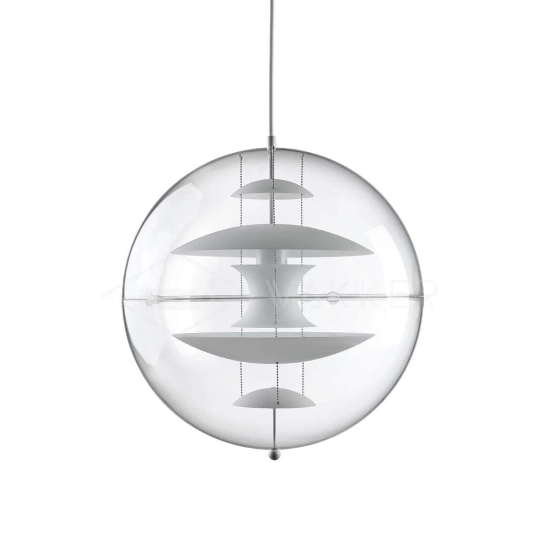 LENS Pendant Dia 15.8″ x H 15.8″ (Dia 40cm x H 40cm) White & White ceiling canopy Glowryte