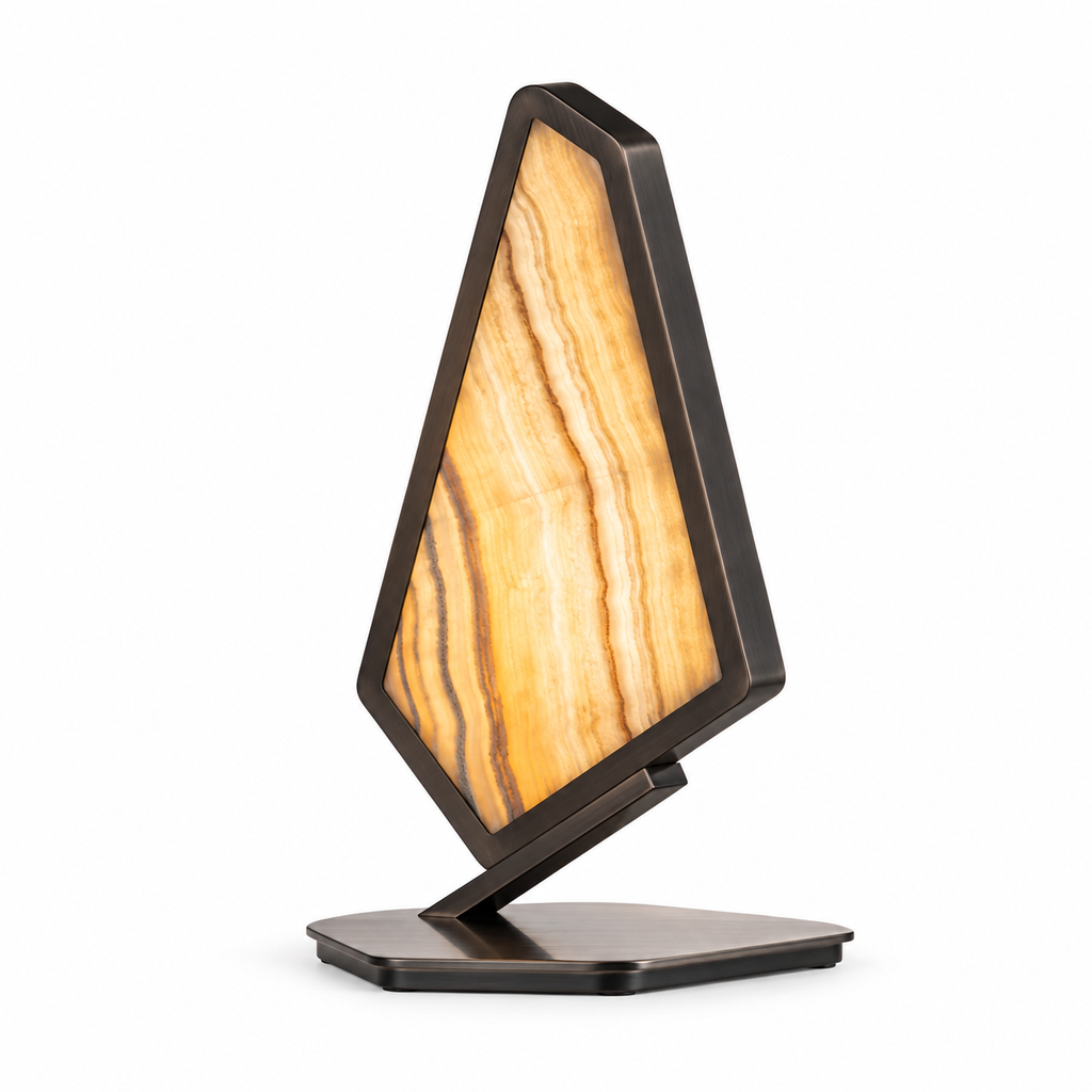 Vela Sculptural Stone Table Lamp Pandora Stone Glowryte