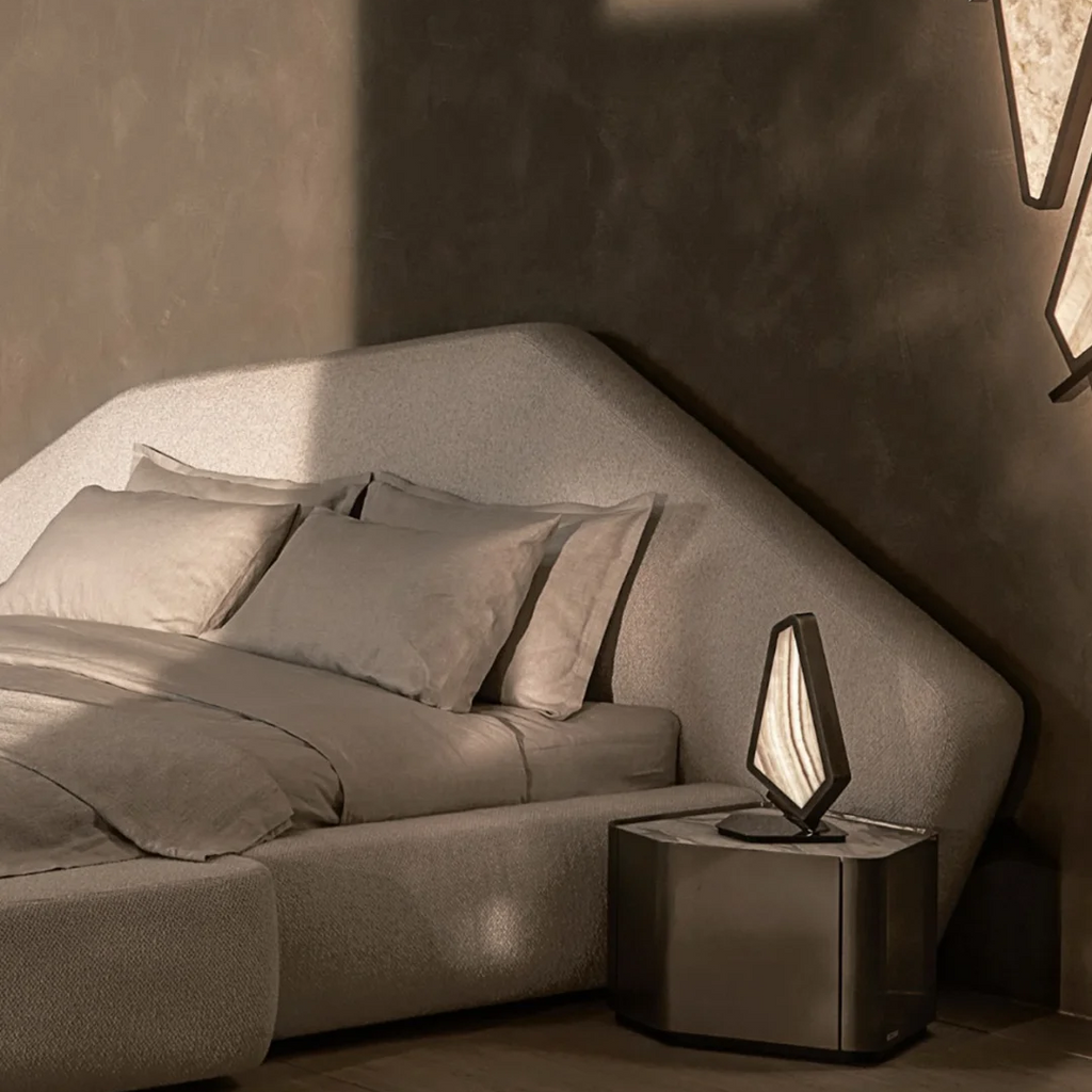 Vela Sculptural Stone Table Lamp Glowryte