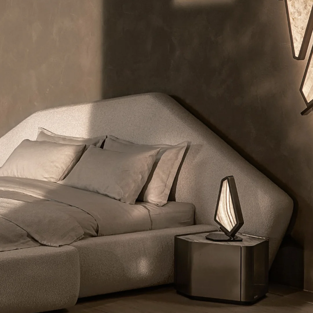 Vela Sculptural Stone Table Lamp Glowryte