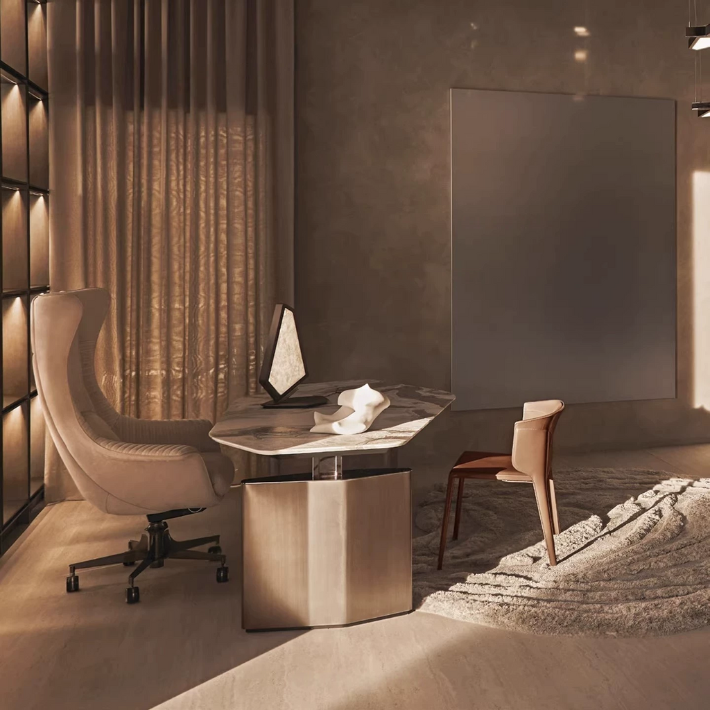 Vela Sculptural Stone Table Lamp Glowryte