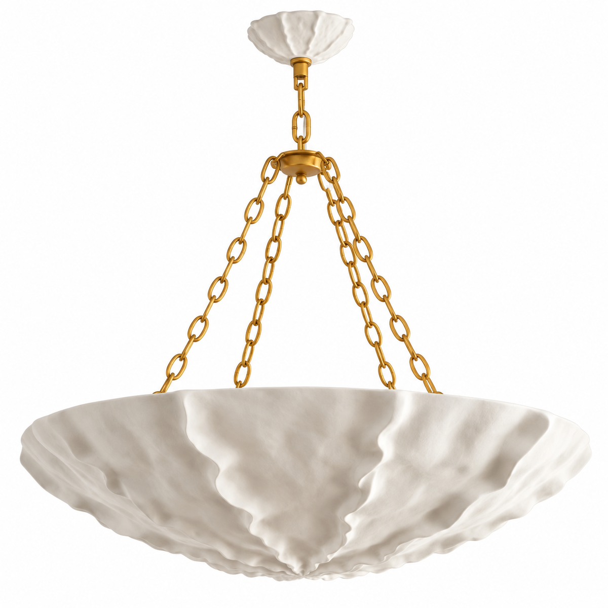 Velour Petal Sculptural Chandelier Antique Brass Glowryte