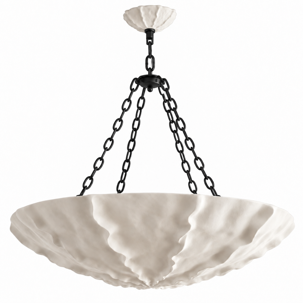 Velour Petal Sculptural Chandelier Matte Black Glowryte