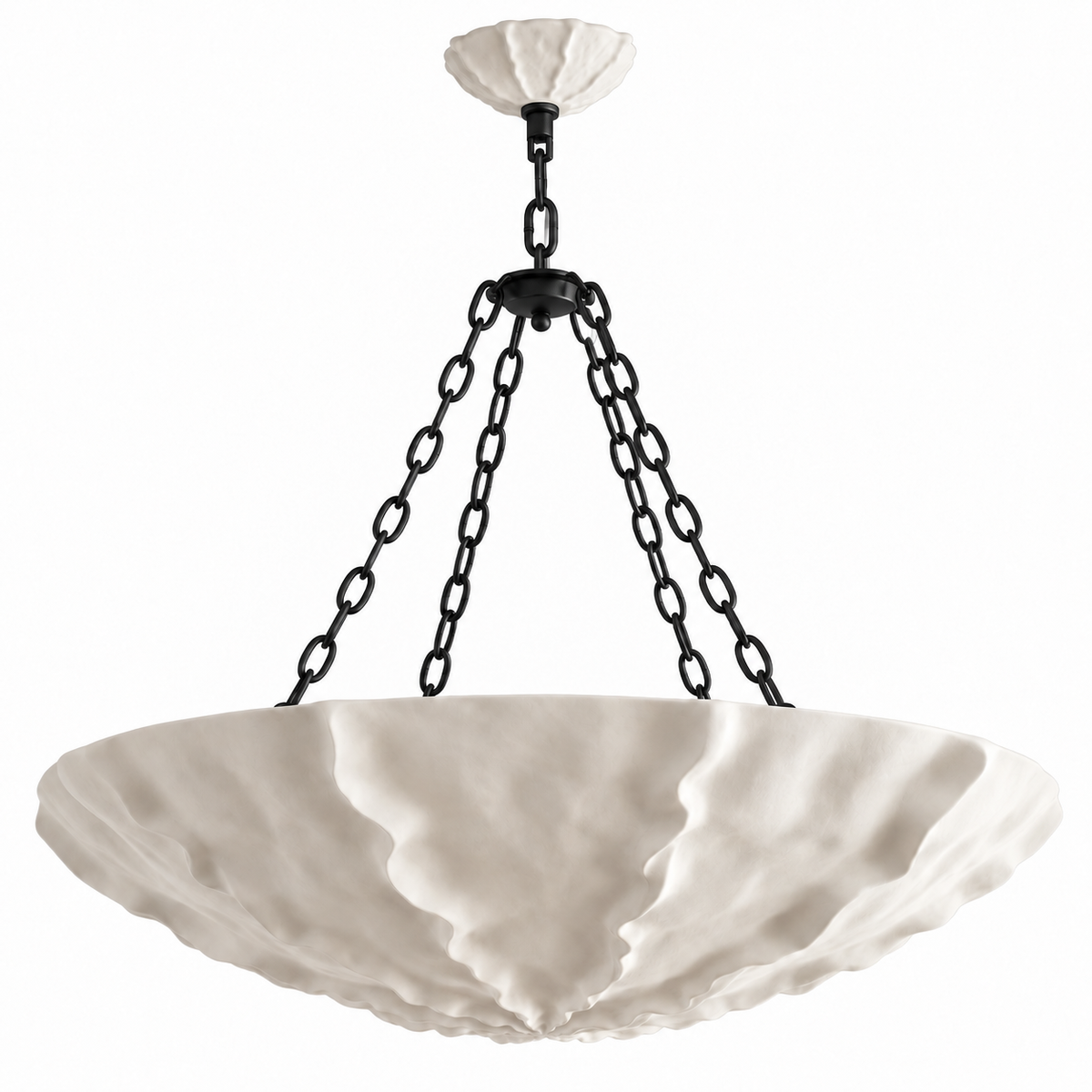 Velour Petal Sculptural Chandelier Matte Black Glowryte