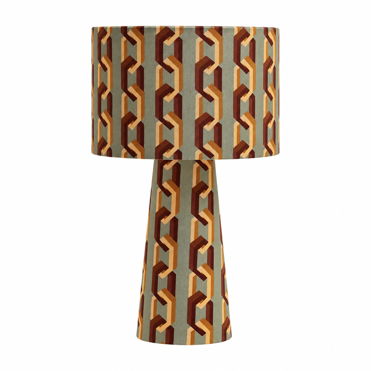 Verona Geometric Fabric Table Lamp Dia 13.8" × H 19.7" (Dia 35 × H 50 cm) Glowryte
