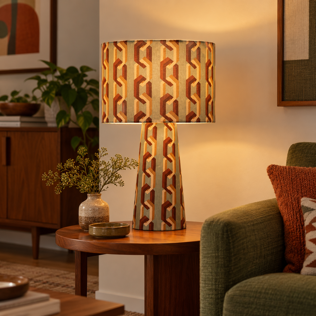 Verona Geometric Fabric Table Lamp