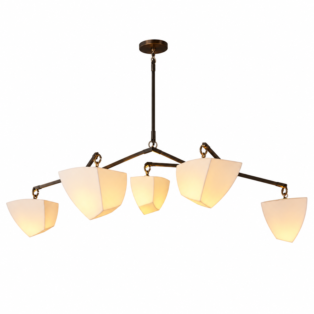 Vesper Brass Branching Chandelier Glowryte