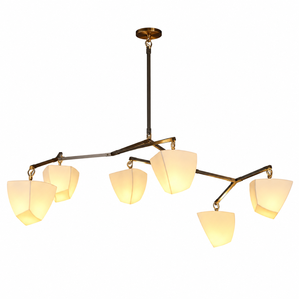 Vesper Brass Branching Chandelier Glowryte