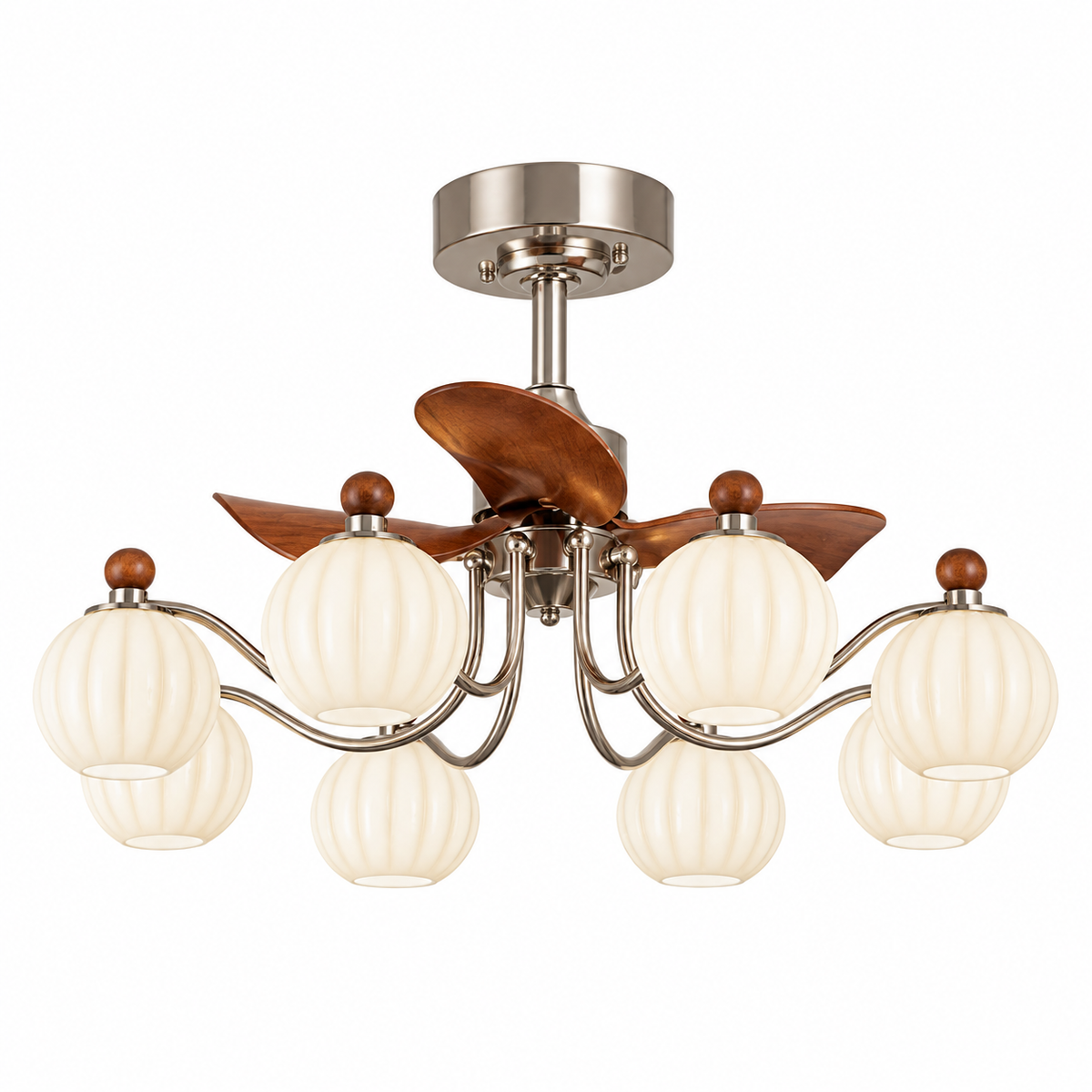 Vintage 8-Light Ceiling Fan Chandelier Glowryte