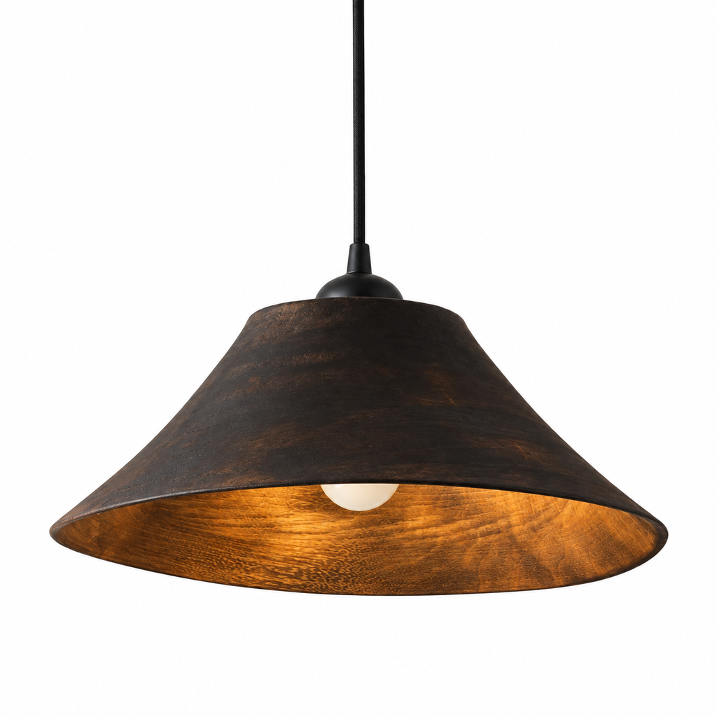 Wabi Cone Wood Pendant Light Glowryte