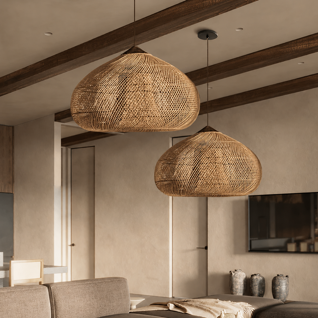 Wabi Rattan Pendant Light Glowryte