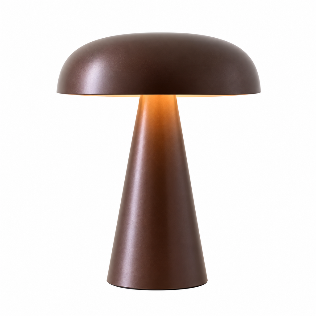 Como Portable Mushroom Table Lamp Warm Bronze Glowryte