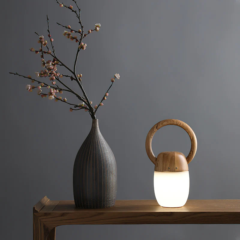 Ring Handle Wood Lantern Glowryte
