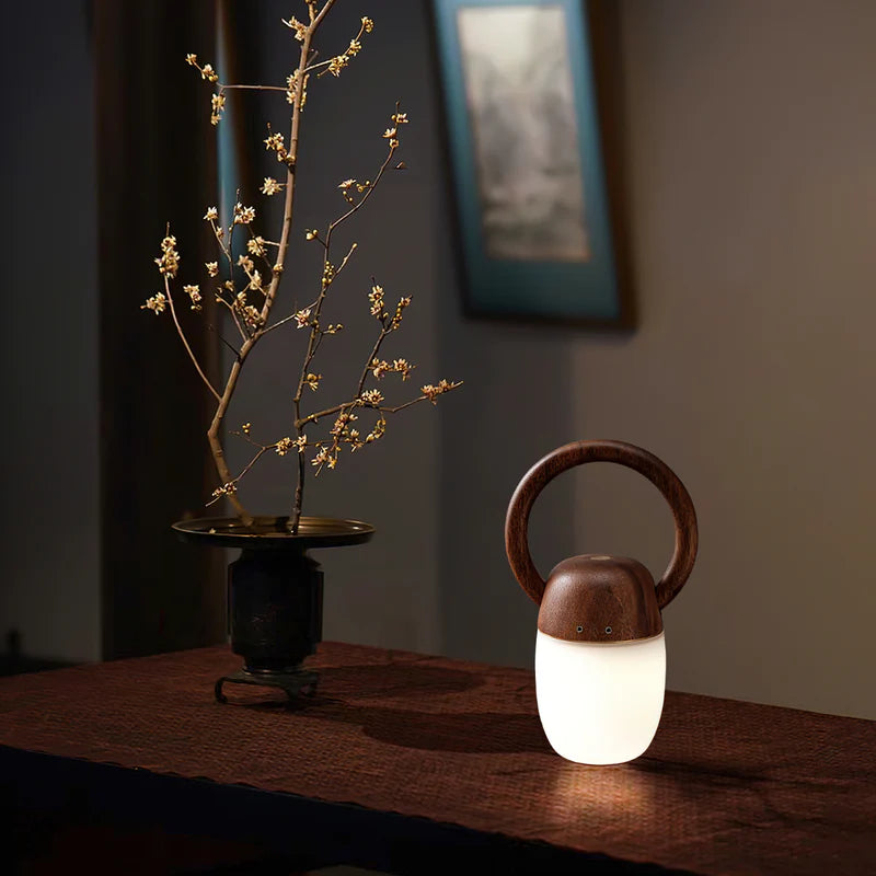 Ring Handle Wood Lantern Glowryte