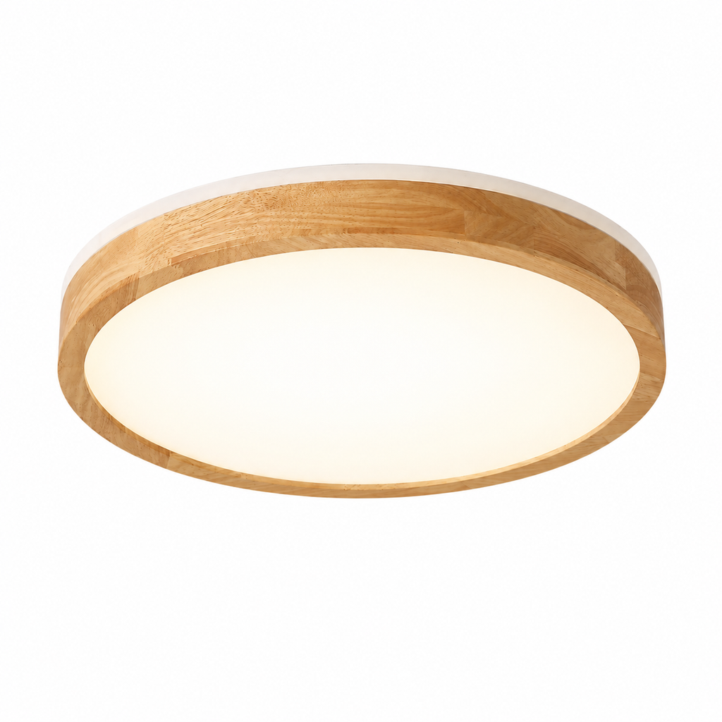 Round Wood Flush Mount Ceiling Light Glowryte
