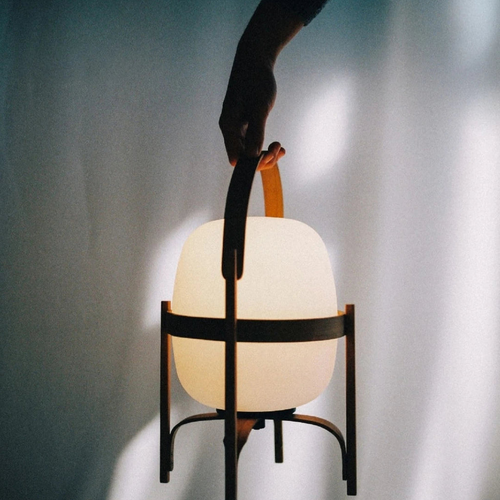 Wabi Wood Glass Table Lamp Glowryte