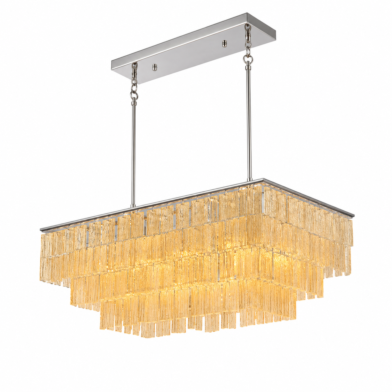 Shell Tiered Rectangle Chandelier Glowryte