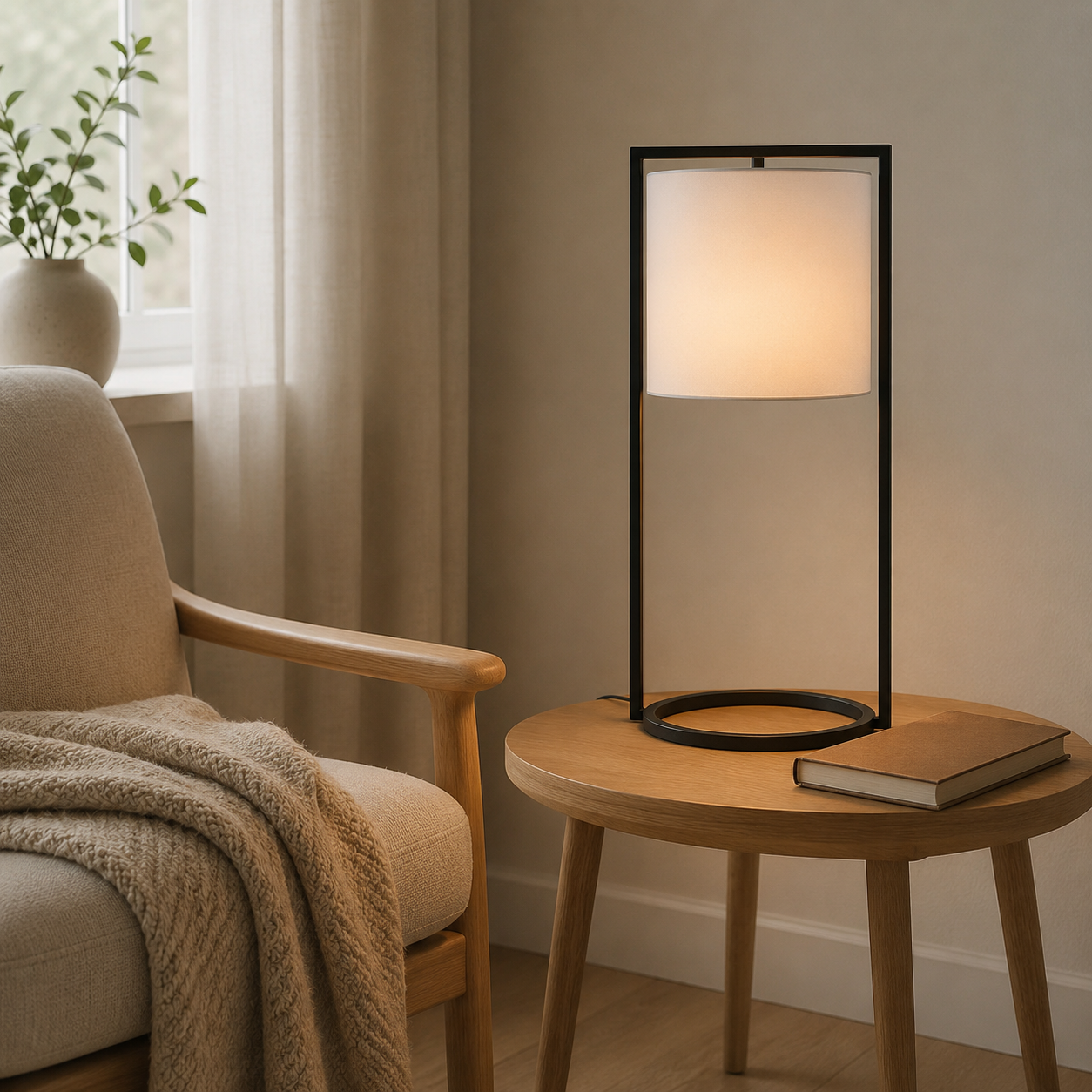 Frame Matte Black Table Lamp