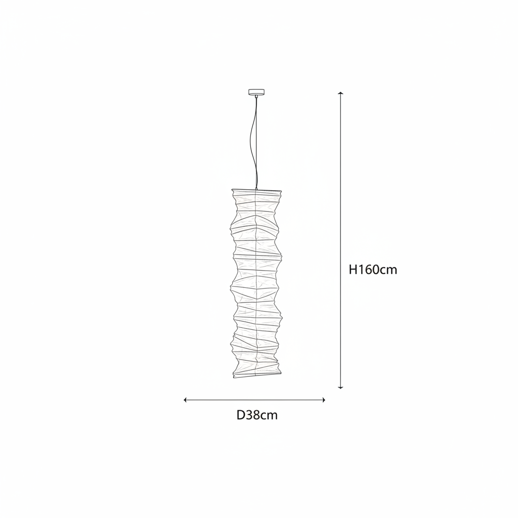 Akari Washi Chandelier — Spec Line Drawing