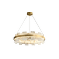 Auren Halo Chandelier Brass + White Glowryte