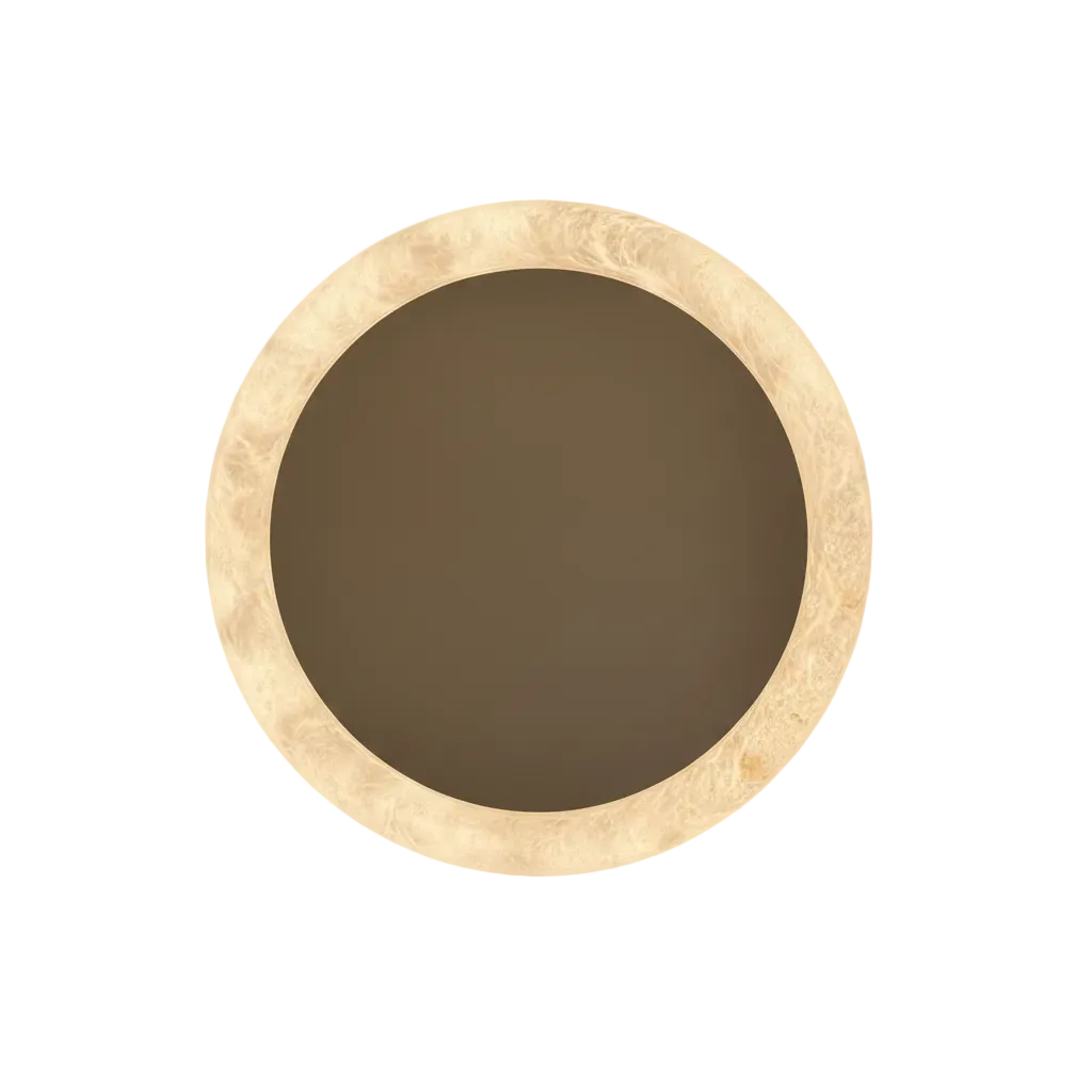 Alabaster Halo Mirror Dia 15.7" (Dia 40 cm) Alabaster White Glowryte