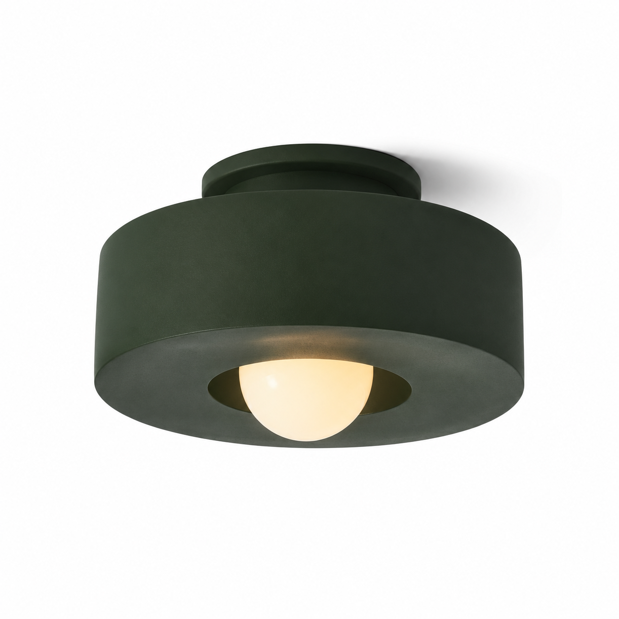 Orel Resin Flush Mount Dia 11.8" × H 5.9" (Dia 30 × H 15 cm) Green Glowryte
