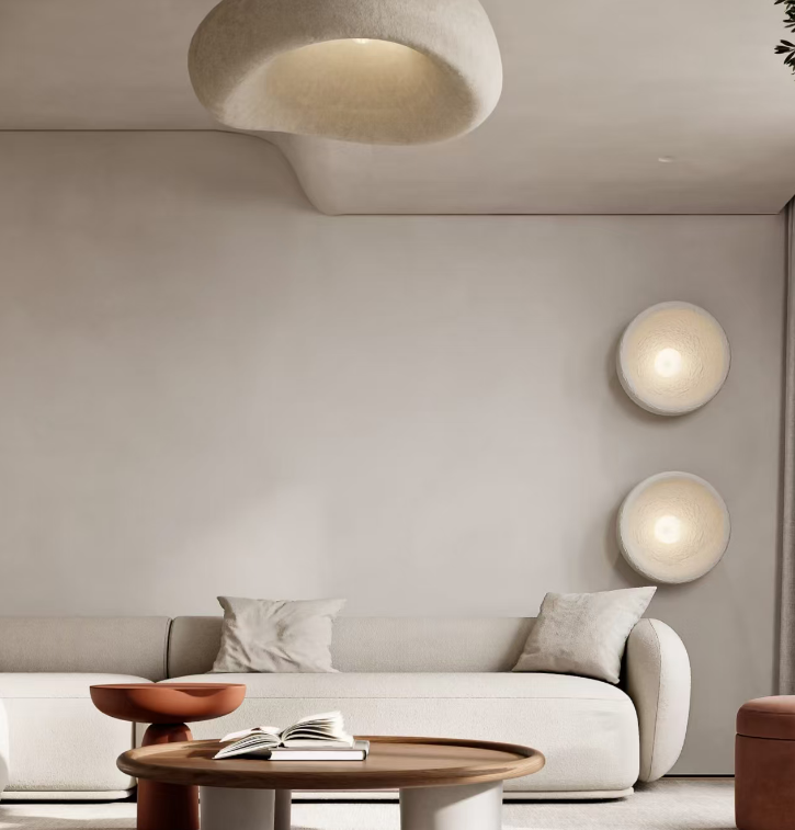 Pebble Plaster Flush Mount Ceiling Light Glowryte