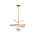 Bloom Petal Pendant 3-Tier: Dia 23.6" (Dia 60 cm) Brass + White Glowryte