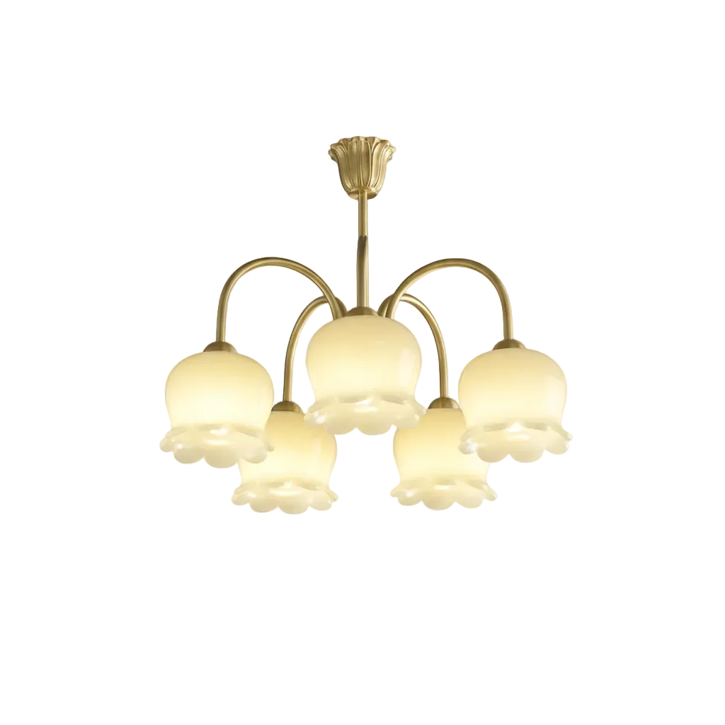 Cove Resin Sphere Pendant 5-Light: Dia 21.6" × H 17.7" (Dia 55 × H 45 cm) Brass + White Glowryte