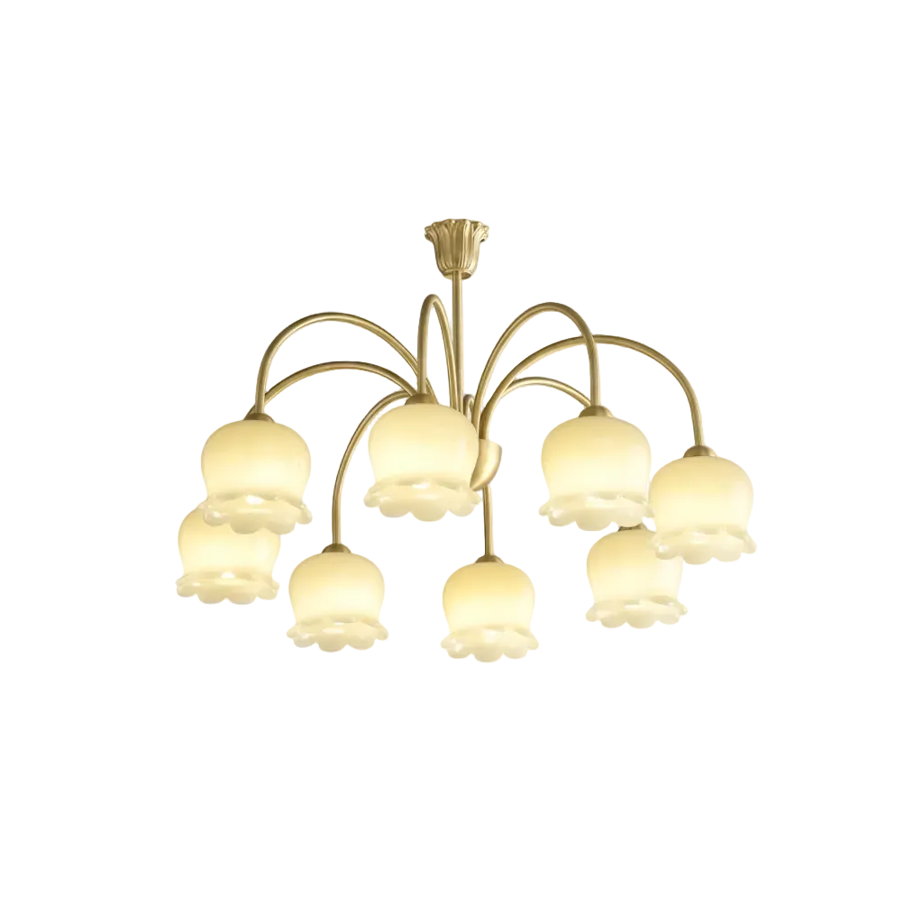 Cove Resin Sphere Pendant 8-Light: Dia 31.5" × H 17.7" (Dia 80 × H 45 cm) Brass + White Glowryte