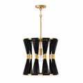 White Slatted Hourglass Pendant Light Dia 12.25" × H 14" (Dia 31 × H 35.5 cm) Black Glowryte