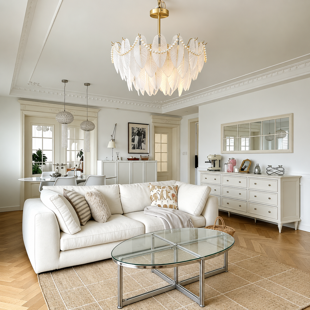 Plume Pearl Chandelier Glowryte