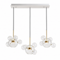 Cove Bubble Linear Chandelier 3 Lights-14 Bubbles Clear Glass Glowryte