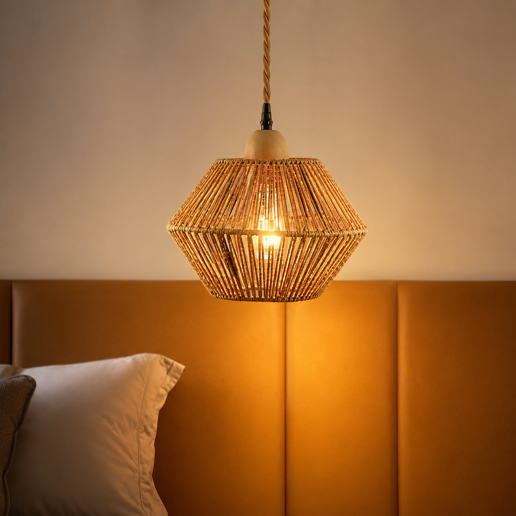 Jute Lantern Pendant & Flush Mount Glowryte