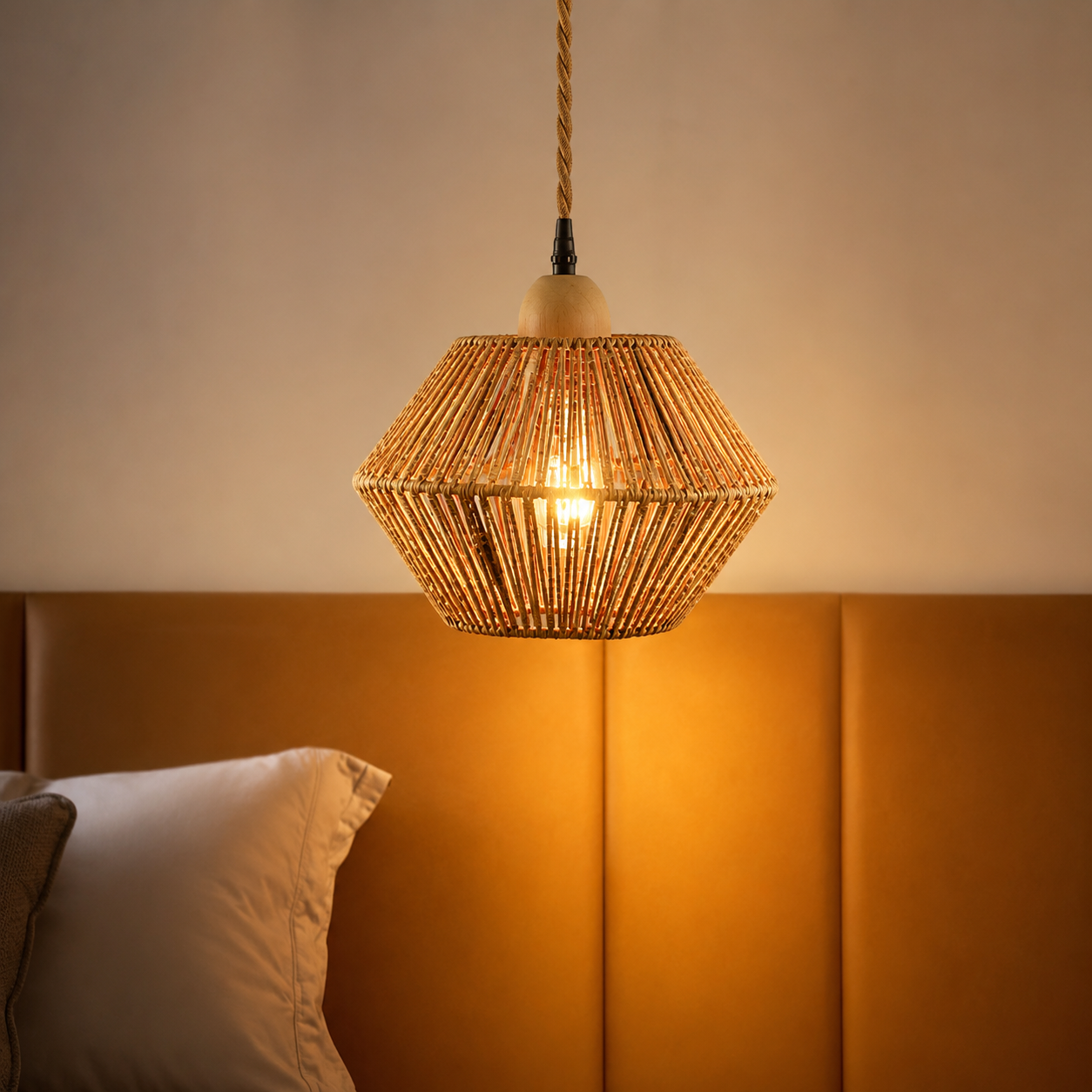 Jute Lantern Pendant & Flush Mount Glowryte