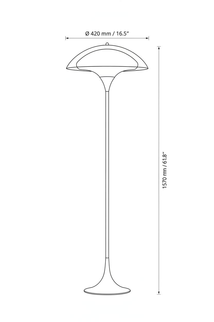 Dandelion Floor Lamp — Technical Dimension Drawing
