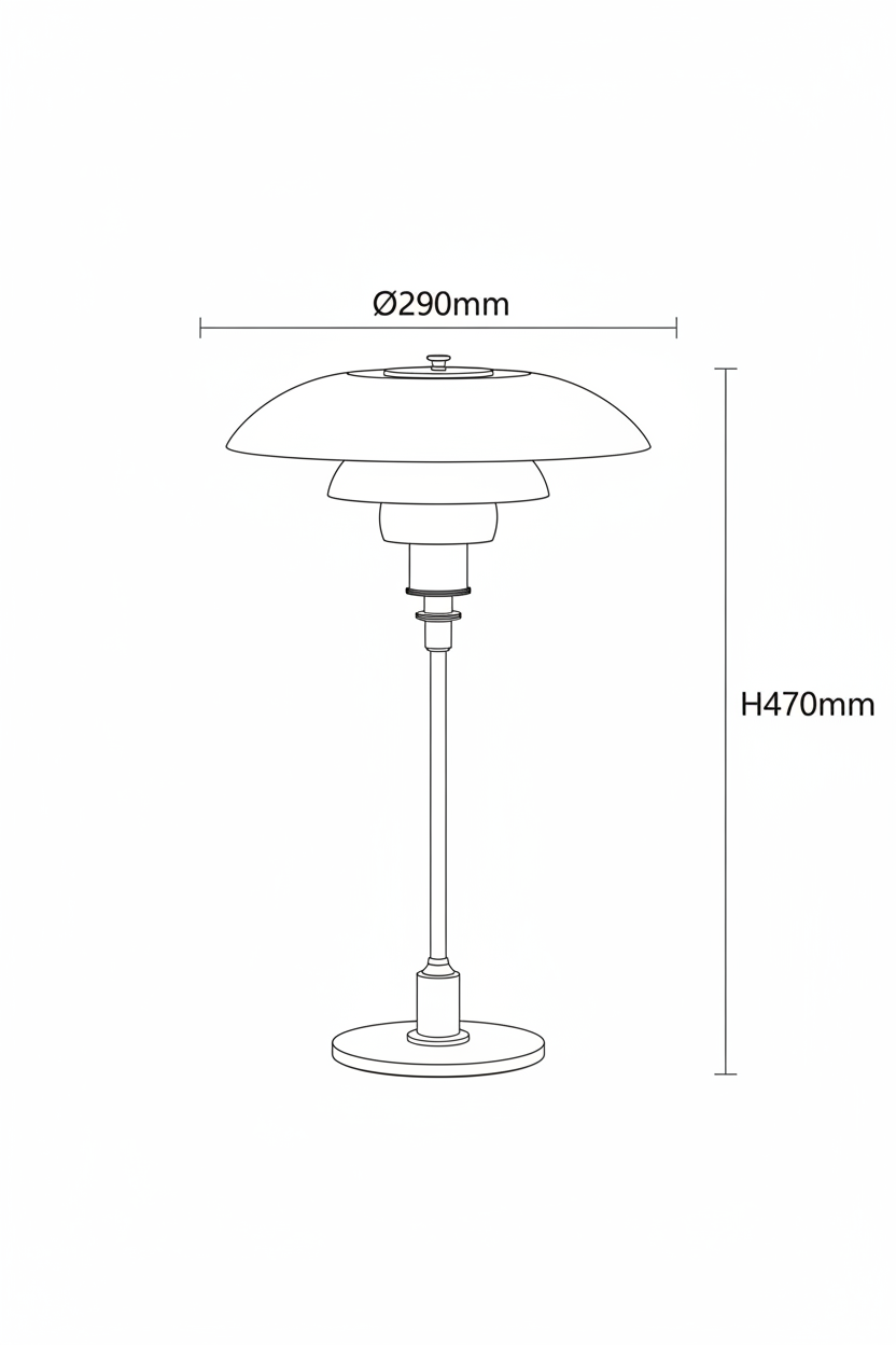 Dome Glass Table Lamp 线稿图