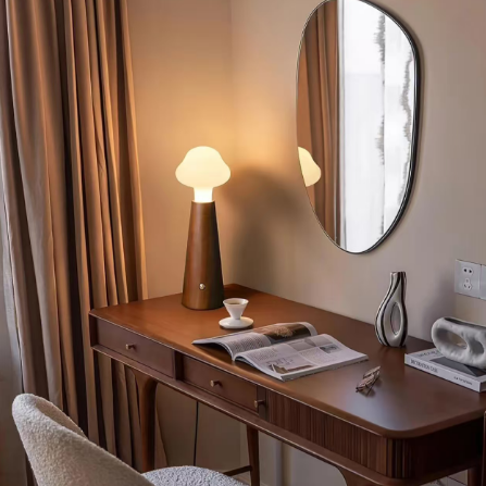 Cloud Glass Wood Table Lamp Glowryte