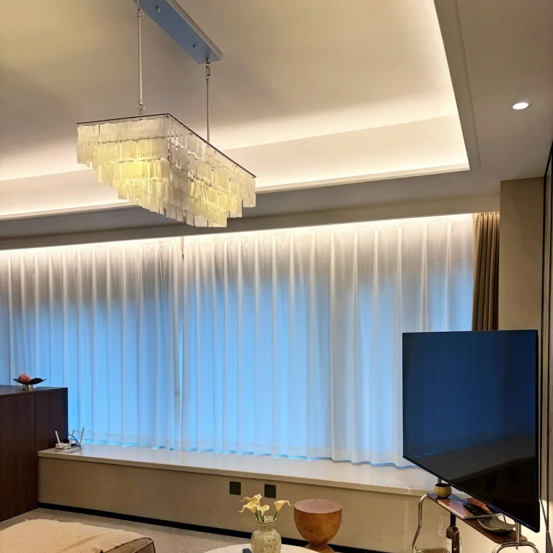 Shell Tiered Rectangle Chandelier Glowryte
