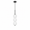 Elen Modern Pendant Light 3-Globes: L 14.5" × 3.9” (L 37 × W 10 cm) Black Glowryte