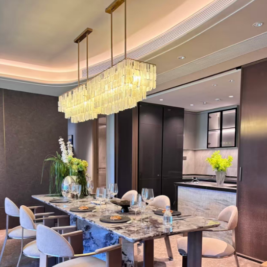 Shell Tiered Rectangle Chandelier Glowryte