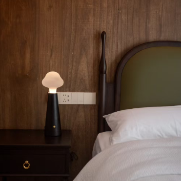 Cloud Glass Wood Table Lamp Glowryte