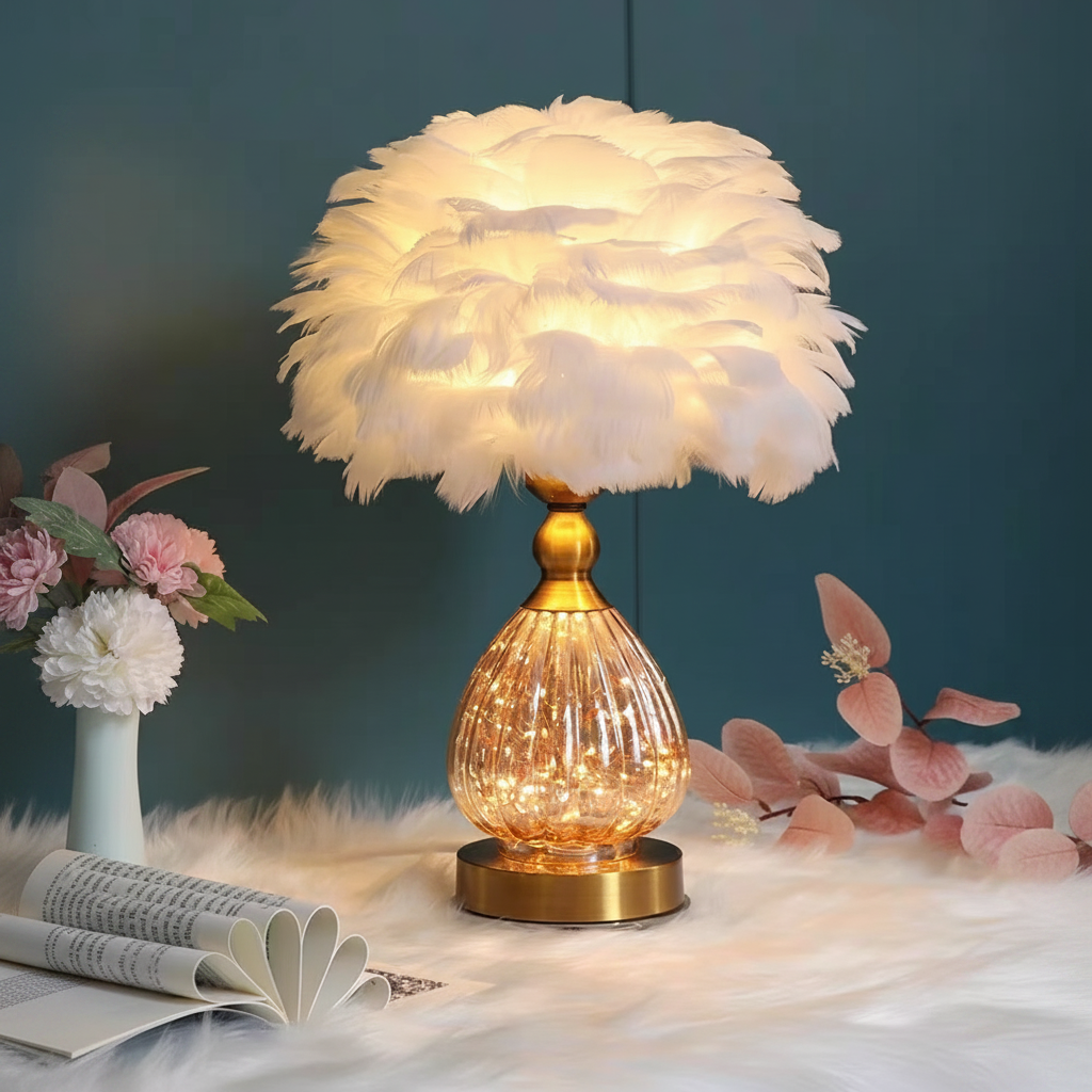 Plume Crystal Table Lamp Glowryte