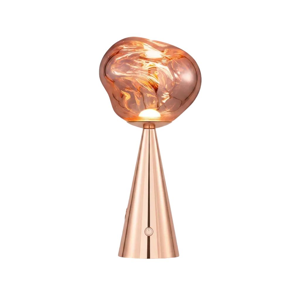 LAVA Cone Table Lamp Dia 5.9“ × H 11.2“ (Dia 15 × H 28.5 cm Rose Gold Glowryte