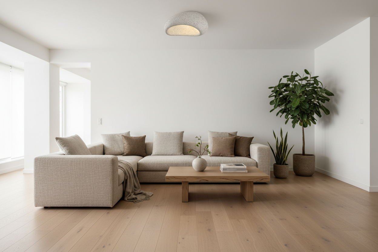 Pebble Plaster Flush Mount Ceiling Light Glowryte